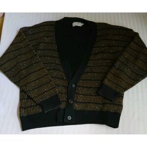 Sahara Club Sweater Mens XL Cardigan Chunky Knit Geometric Grandpa Preppy
